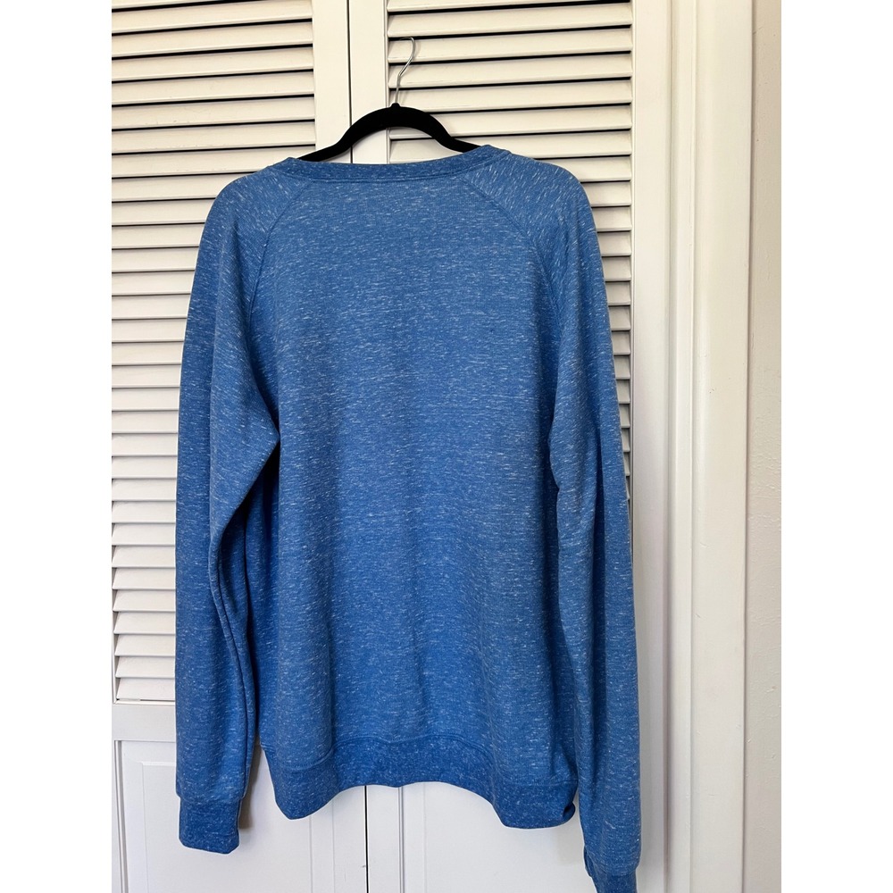 Chicago Cubs Retro Logo Sweatshirt L Crewneck Blue Throwback Wrigleyville Raglan - Picture 3 of 5